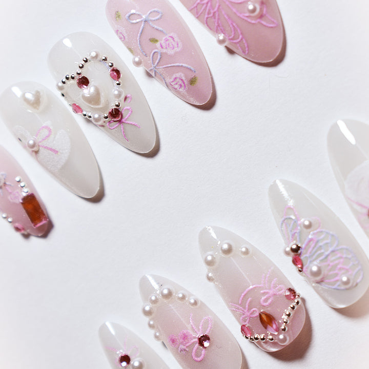 Elegant Floral Themed Press-On Nails Kalsten