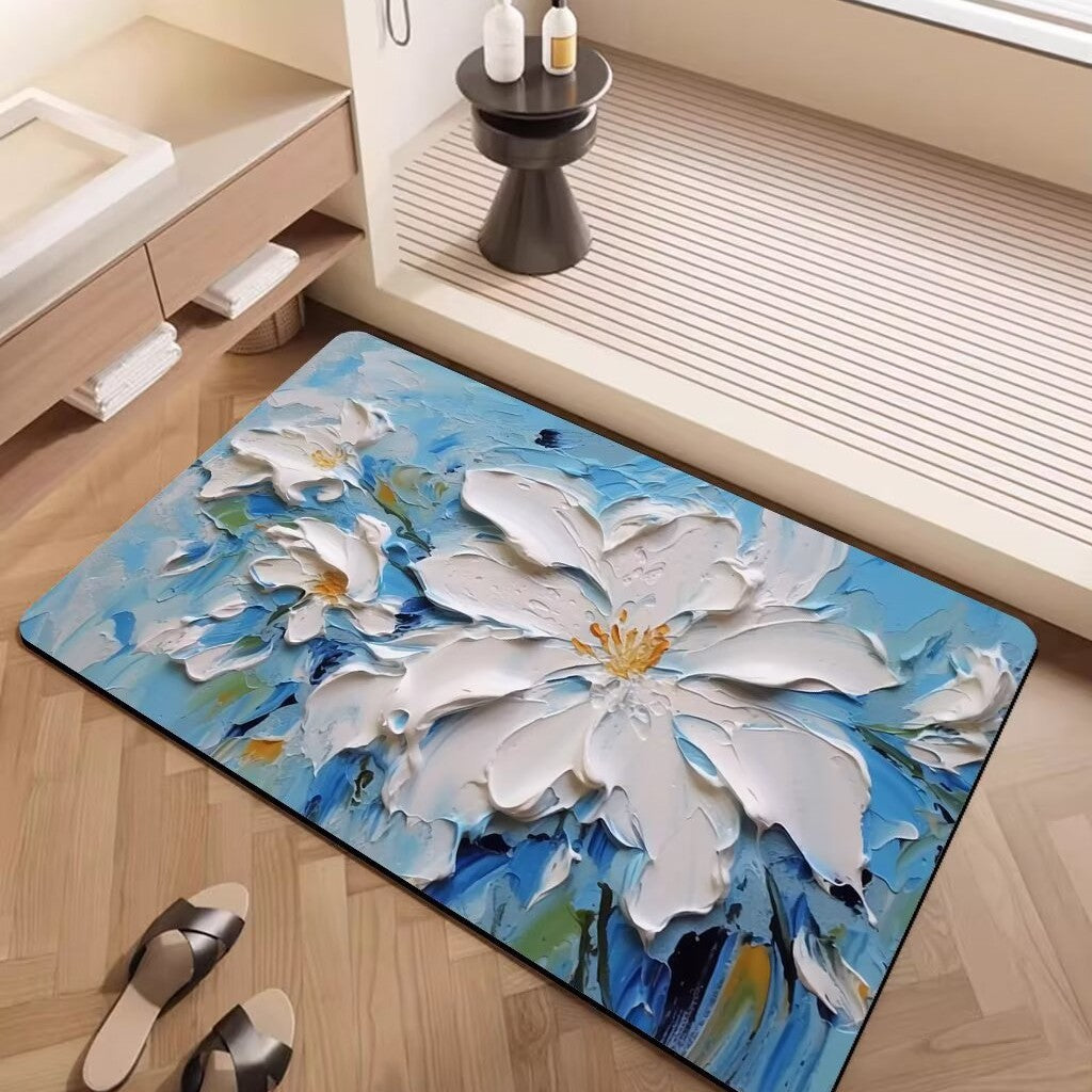 Artistic Floral Pattern Area Mat Kalsten