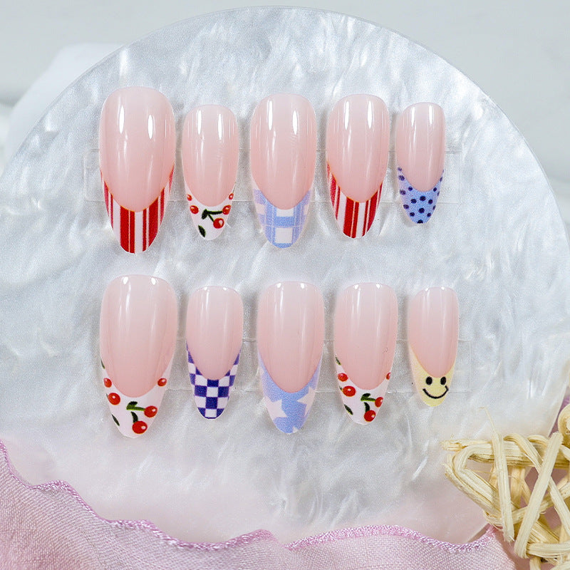 Artificial nail set with cheerful motifs and creative designs Kalsten