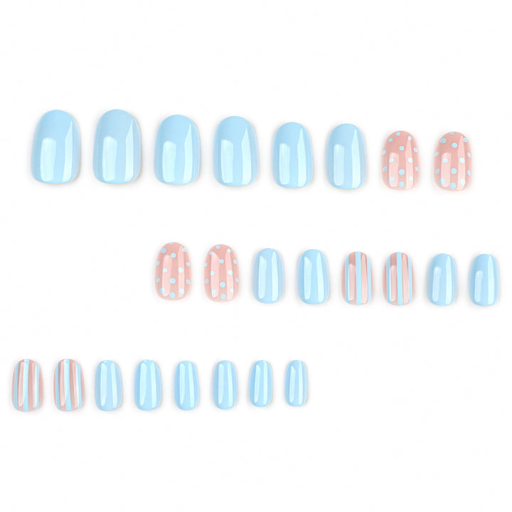 Creative Nail Art with Dots and Stripes Kalsten