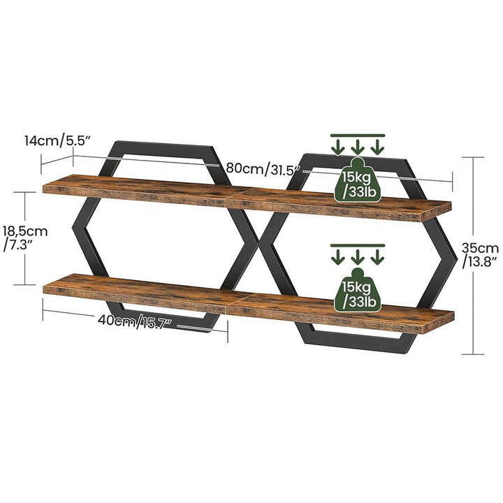 Wall shelf with modern honeycomb design Kalsten