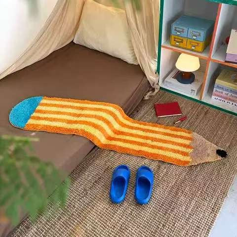 Pencil-Shaped Decorative Runner Mat Kalsten