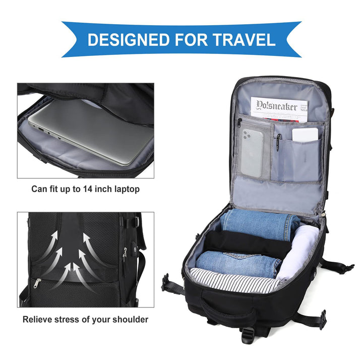 Versatile Travel Backpack with USB Charging Port Kalsten