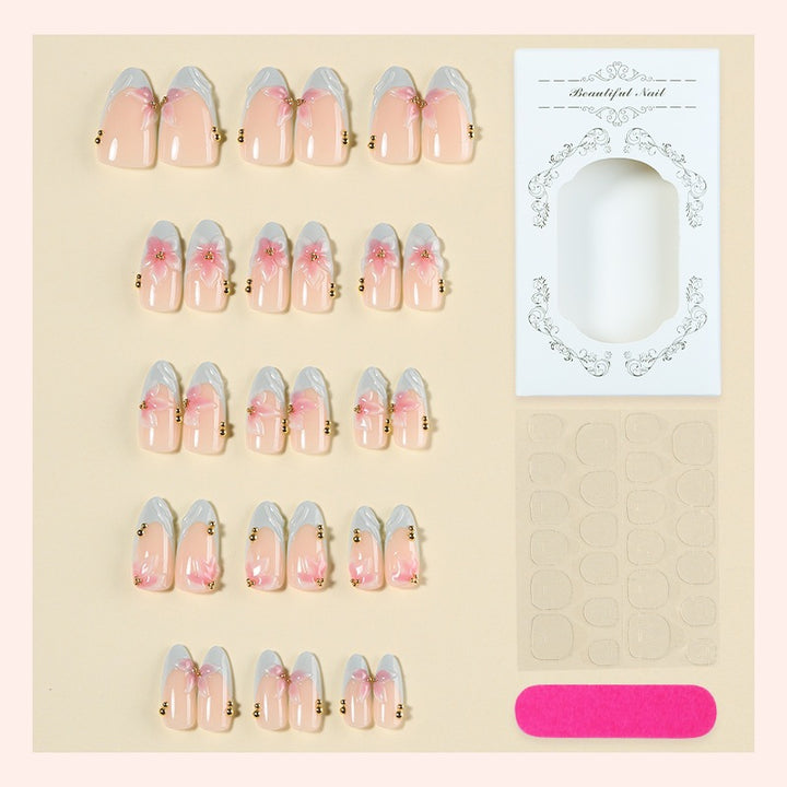Acrylic nail set with exclusive flower and glitter accents Kalsten
