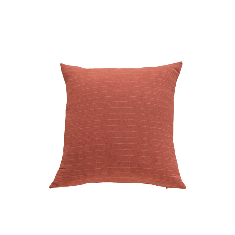 Square Striped Knit Cotton Cushion Cover with Hidden Zip and Soft Insert