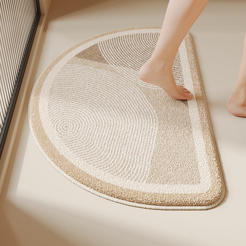 Cloud-Shaped Absorbent Microfiber Bath Mat with Anti-Slip Backing and Textured Concentric Pattern