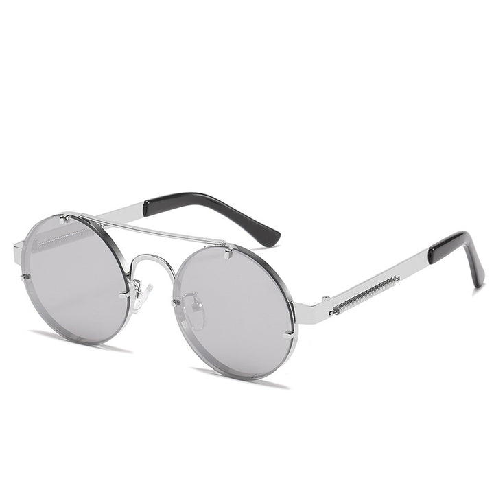 Women's round designer sunglasses with innovative metal frame and protective lenses Kalsten