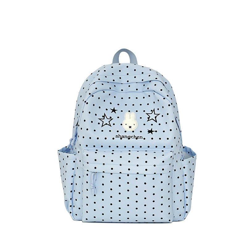 Playful Polka Dot Bunny-Themed Backpack Kalsten