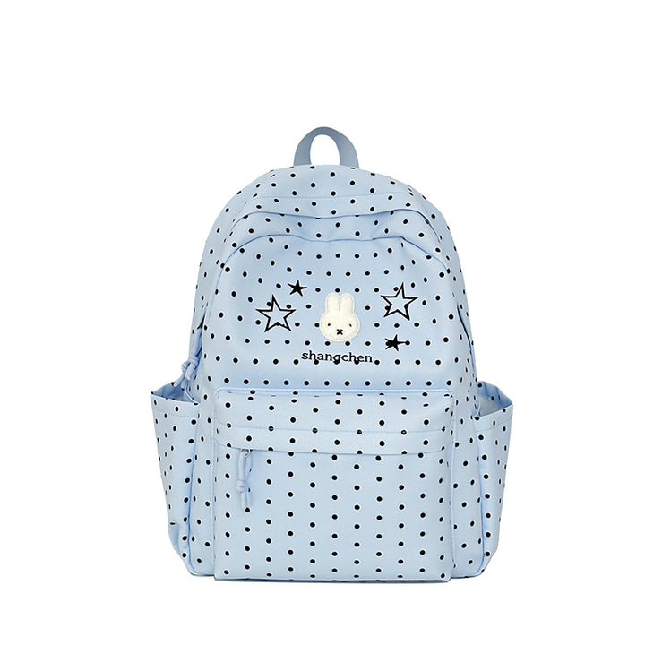 Playful Polka Dot Bunny-Themed Backpack Kalsten