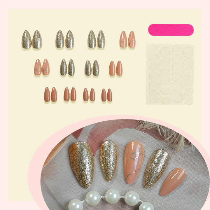 Glamorous Glittered Press-On Nail Set Kalsten