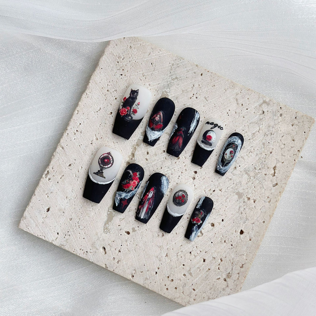Artistic Themed Press-On Nail Art Collection