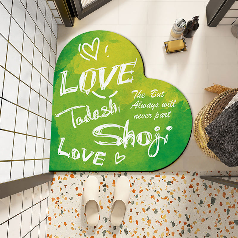 Heart-Shaped Inspirational Welcome Mat