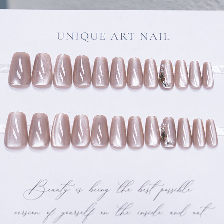 Elegant Gemstone Decorative Press-On Nails