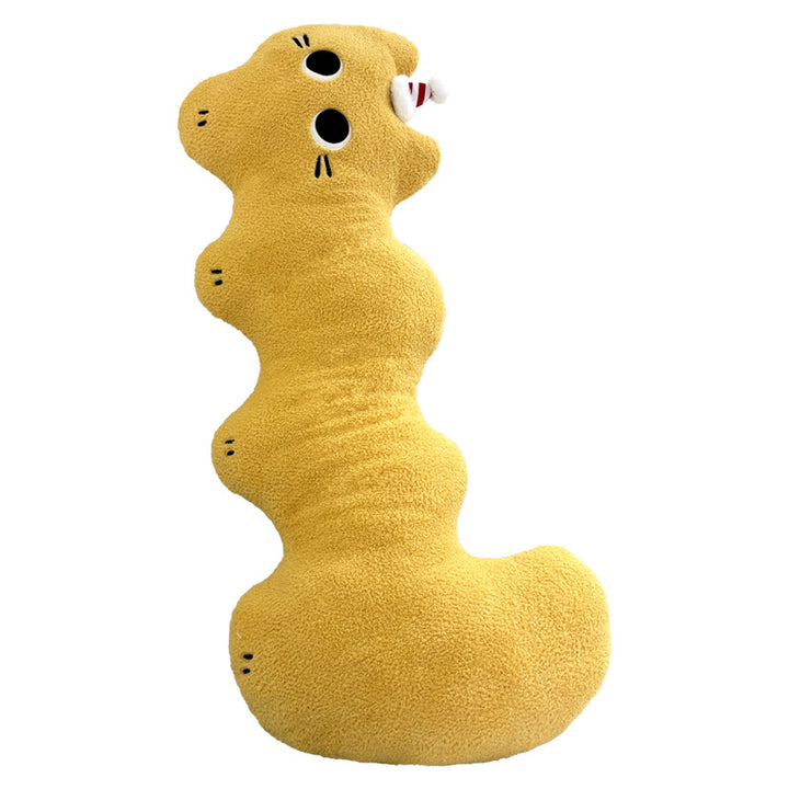 Extra-long plush neck support pillow in wavy cat shape