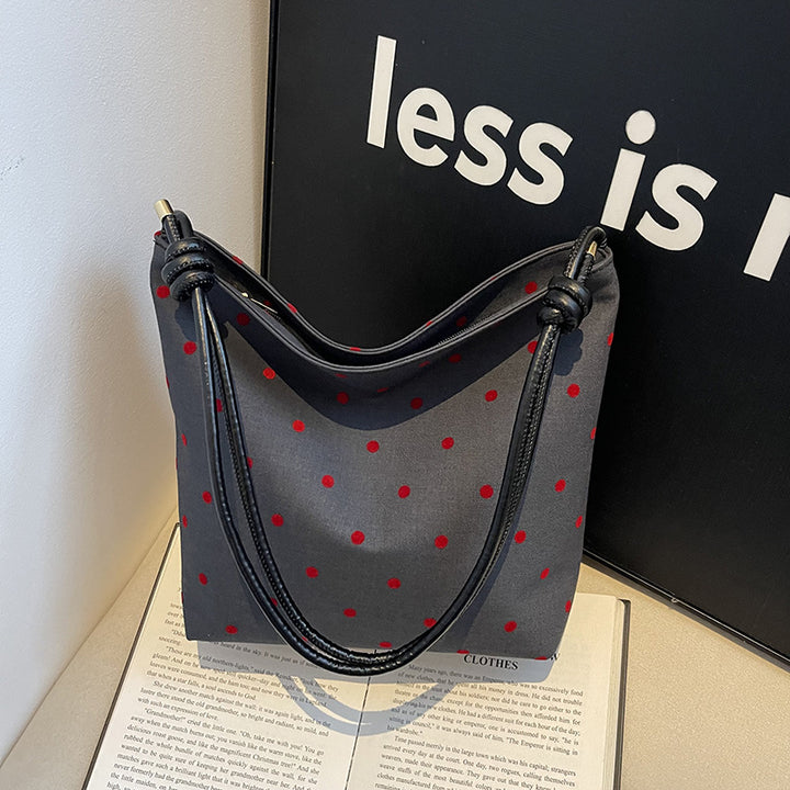 Dot-Patterned Hobo Bag