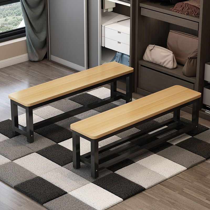 Bench made of sturdy wood with modern metal frame Kalsten