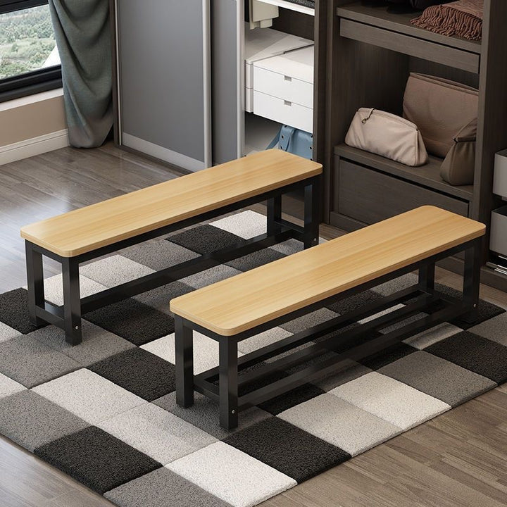 Bench made of sturdy wood with modern metal frame Kalsten