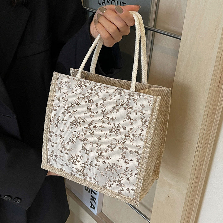 Decorative Floral Print Tote Bag  1790617122