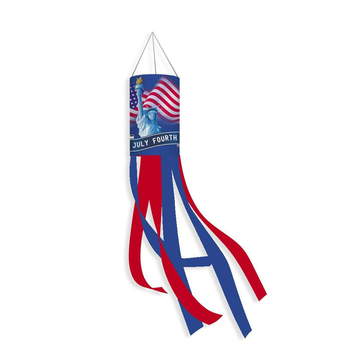 Unisex nan tubular windsock wind streamer with long ribbon tails and swivel hook Kalsten