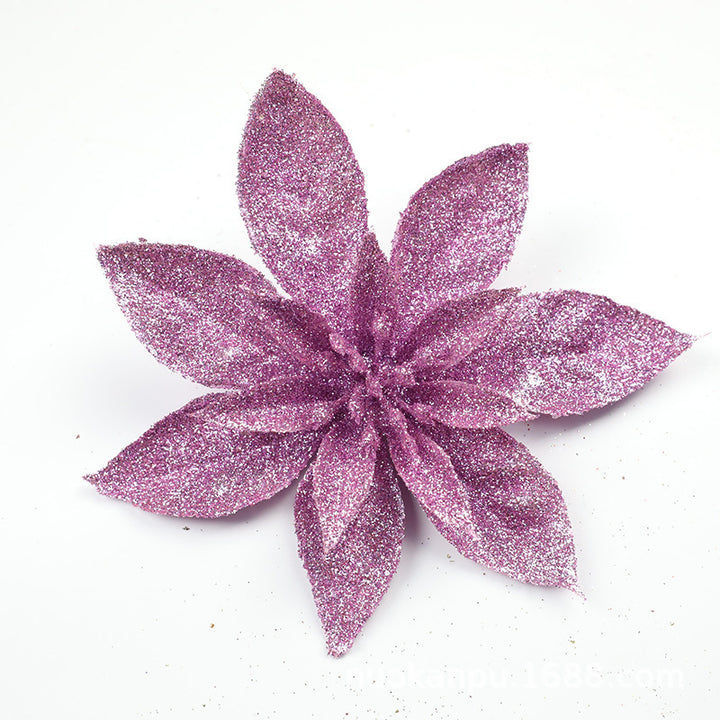 Glittering Poinsettia Flower Ornaments Kalsten