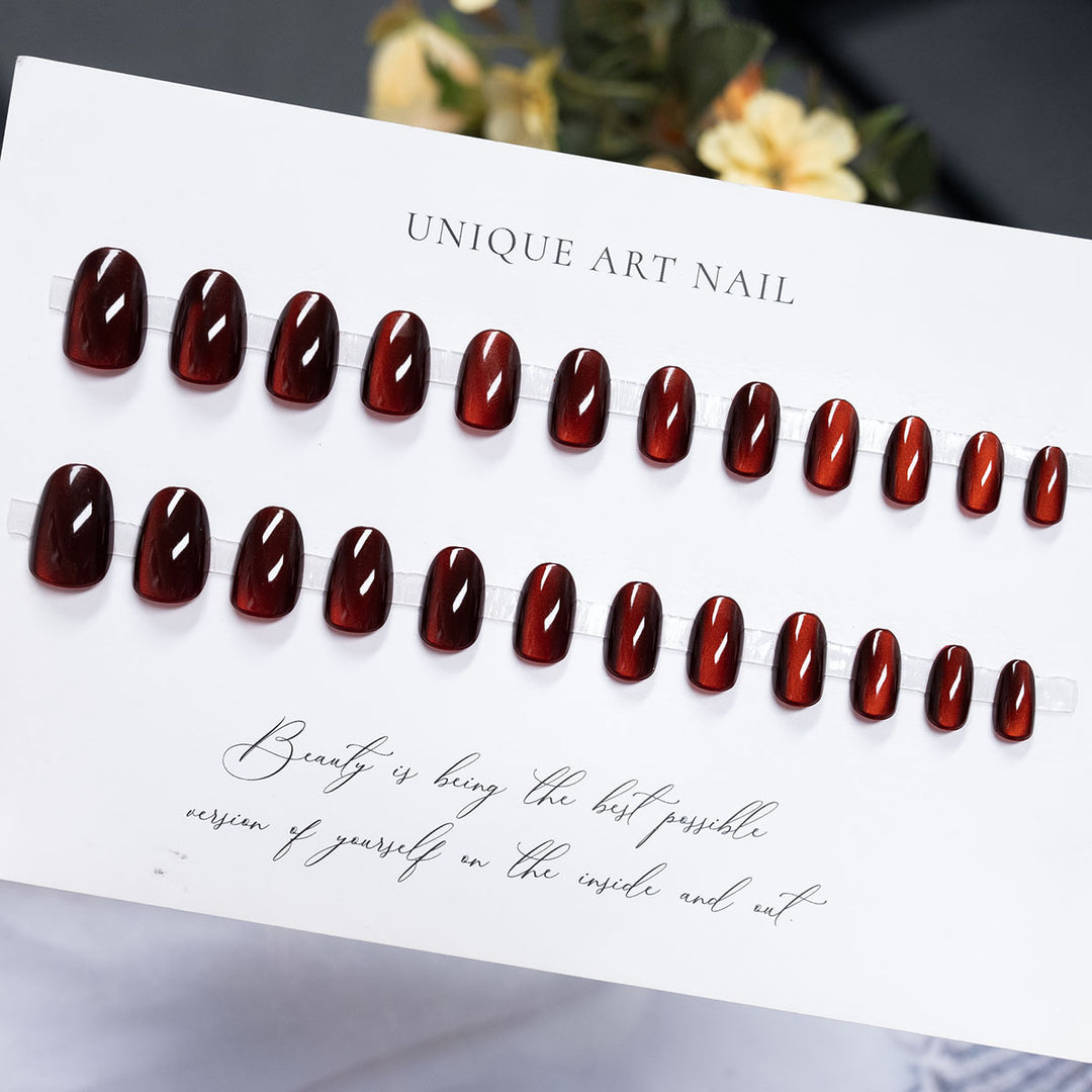 Glossy Press-On Nail Art Set