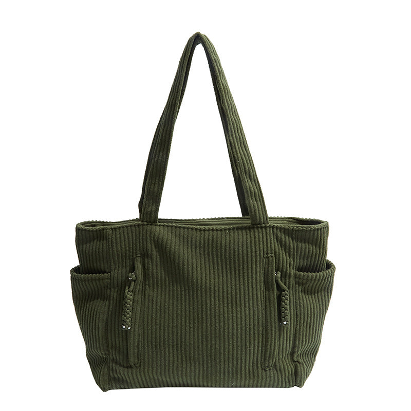 Corduroy Multi-Pocket Tote Bag Kalsten