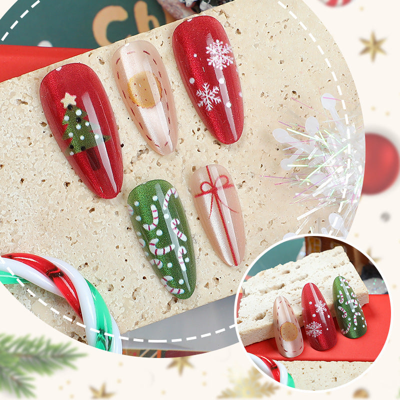 Festive Seasonal Press-On Nail Art Set