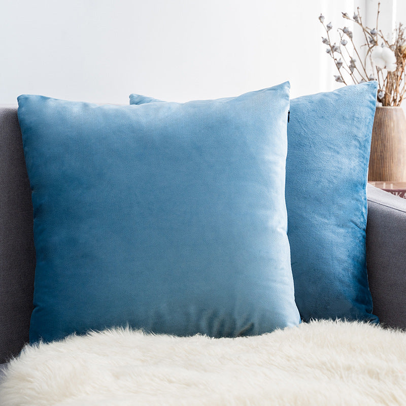 Ultra-Soft Velvet Square Decorative Pillow Cover with Minky Back and Invisible Zipper