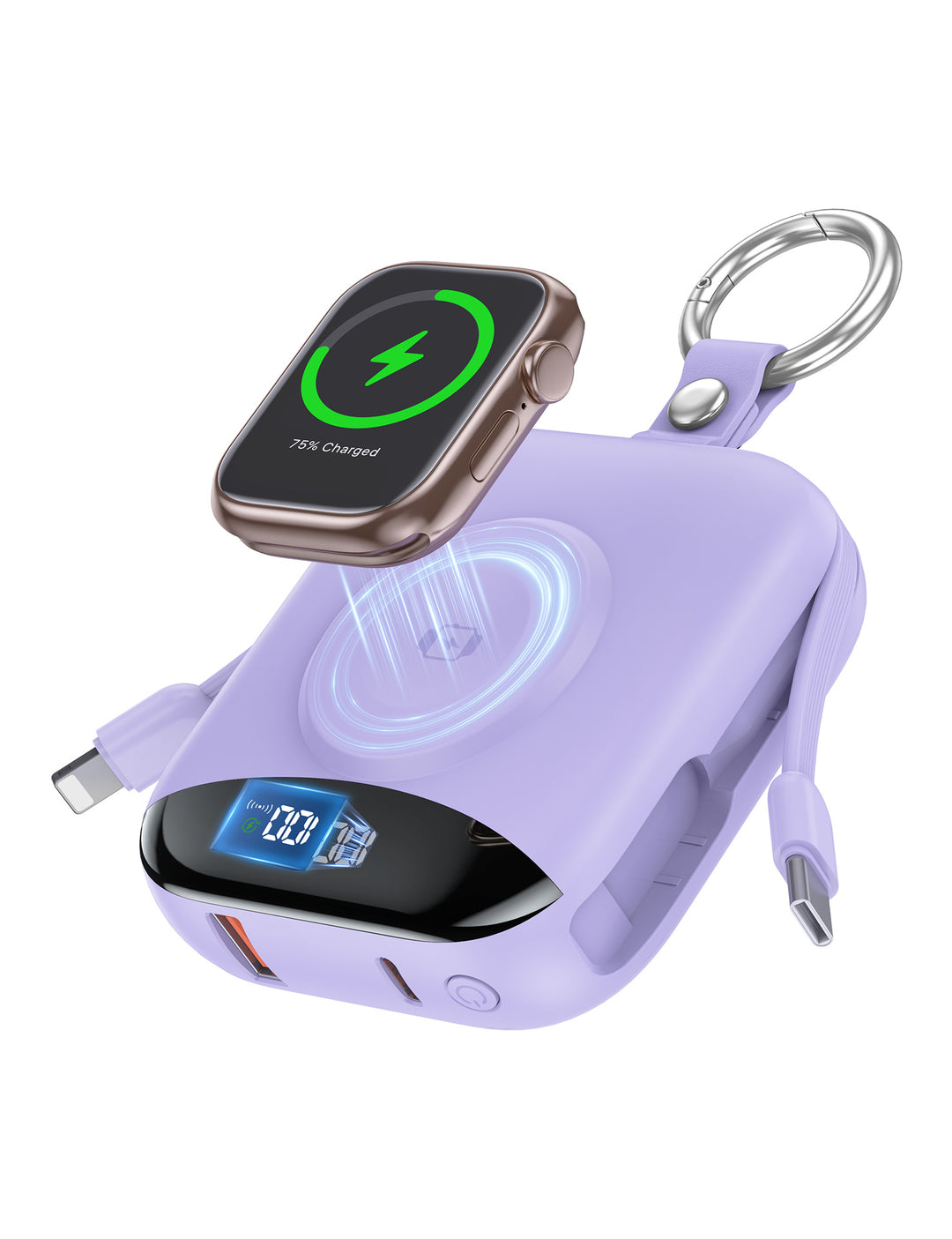 Portable inductive charger with integrated battery and LCD display Kalsten
