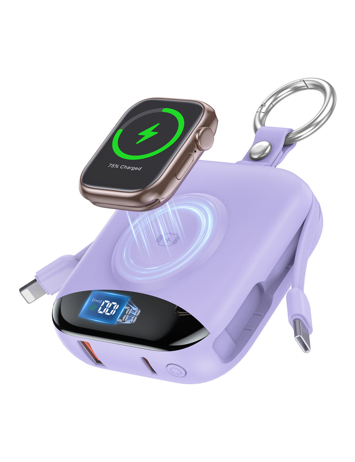 Portable inductive charger with integrated battery and LCD display Kalsten