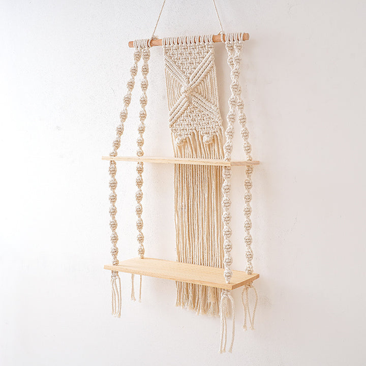 Decorative Macramé Wall Shelf Kalsten