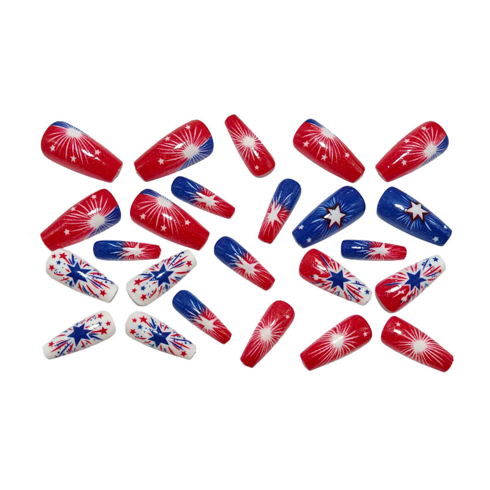 Artificial nails with festive star and fireworks design Kalsten
