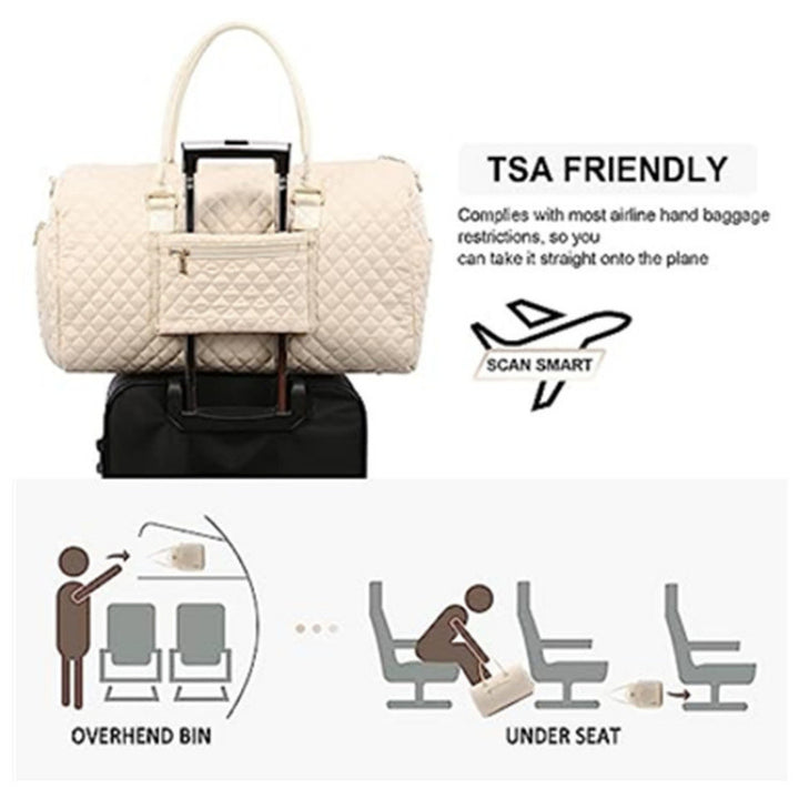 Quilted Weekender Duffle Bag Kalsten