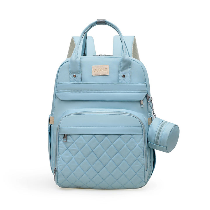 Versatile Quilted Backpack with Handy Side Pouch Kalsten