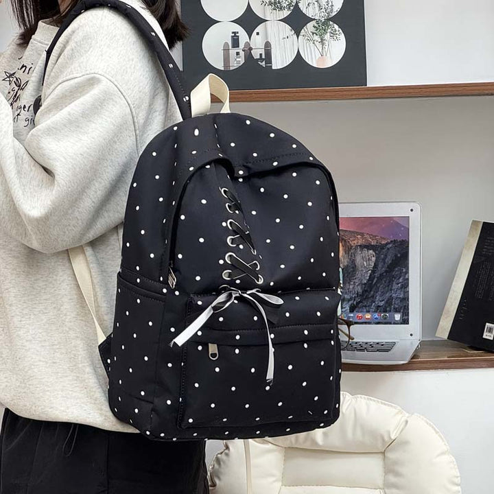 Playful Polka Dot Casual Backpack Kalsten