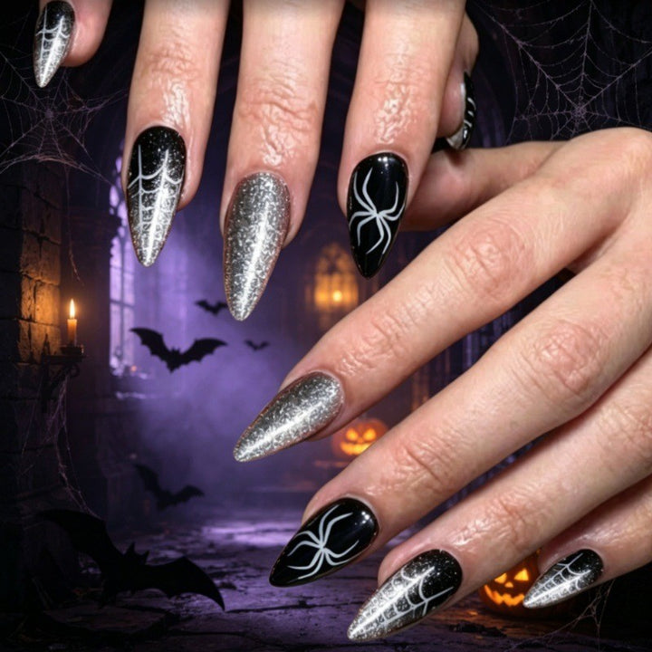 Halloween-Themed Spider Web Press-On Nails Kalsten