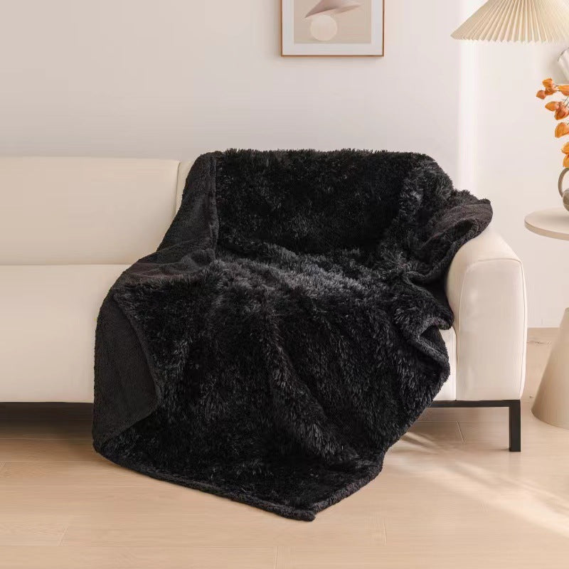 Oversized Reversible Plush Faux Fur Sherpa Throw Blanket
