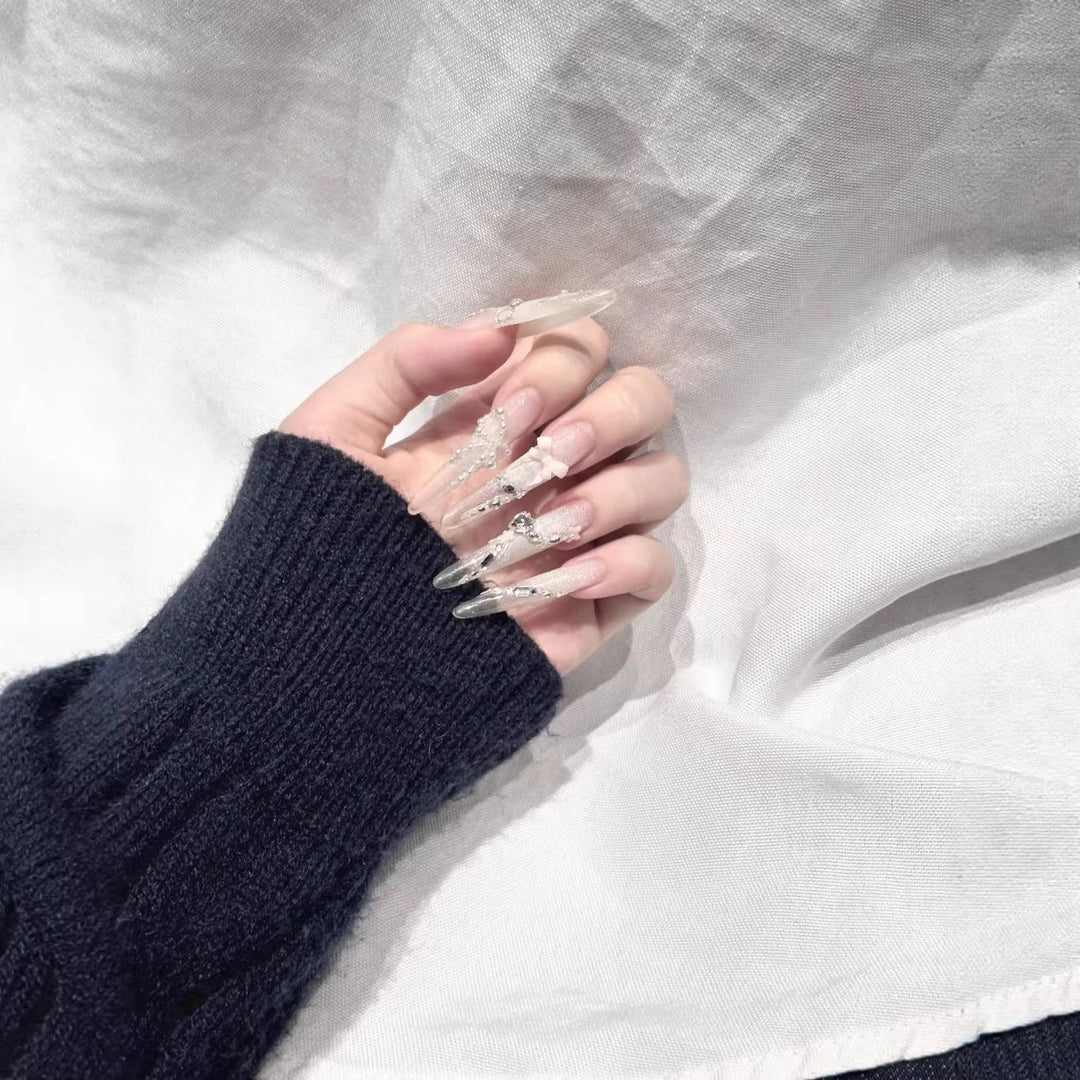 Elegant Decorative Acrylic Nail Extensions