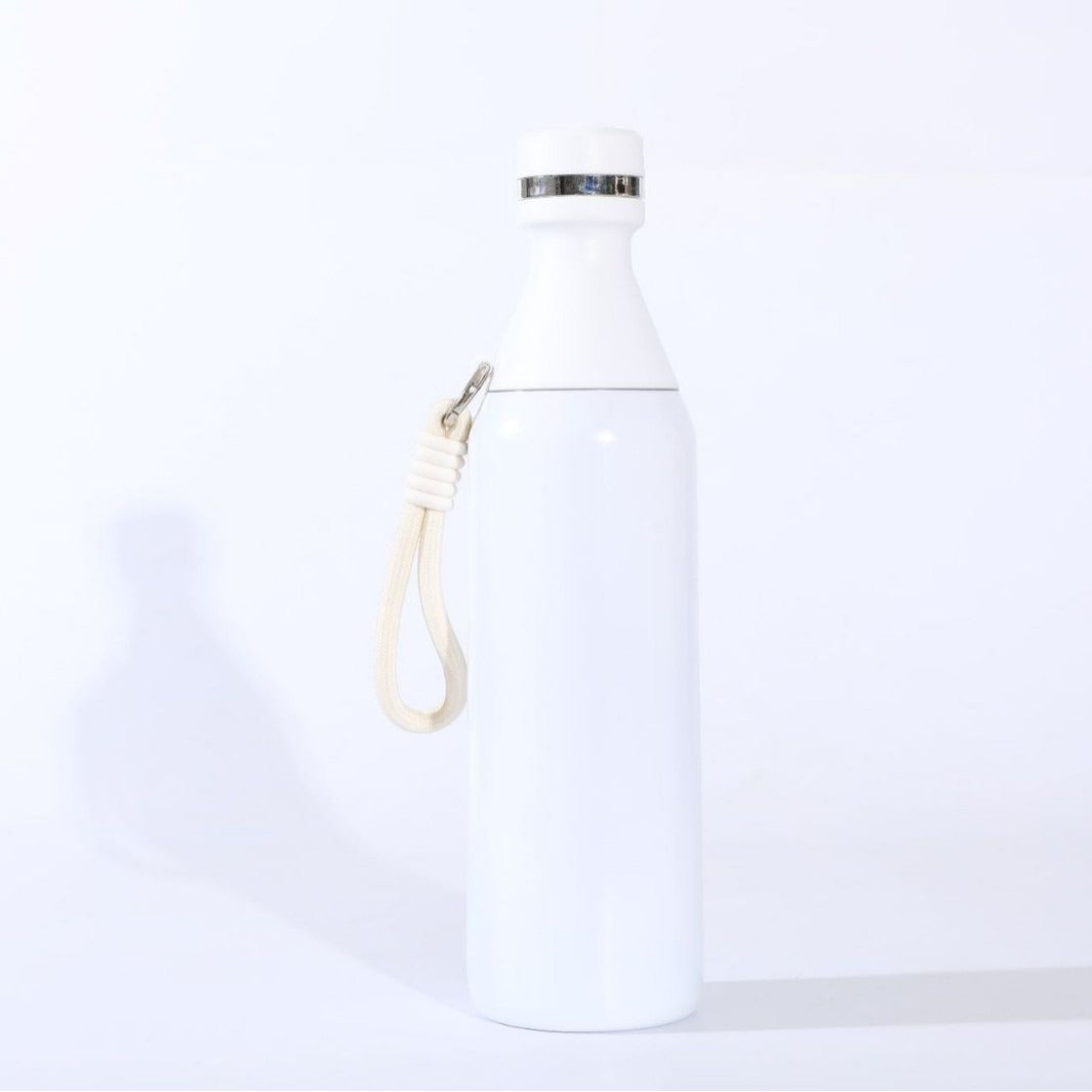 Ladies insulated stainless steel drinking bottle with practical carrying handle Kalsten