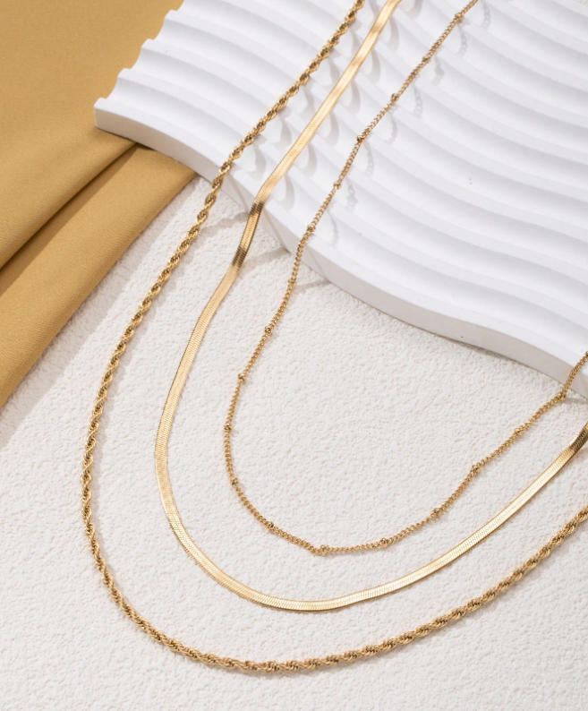 Layered Gold Chain Necklace Kalsten
