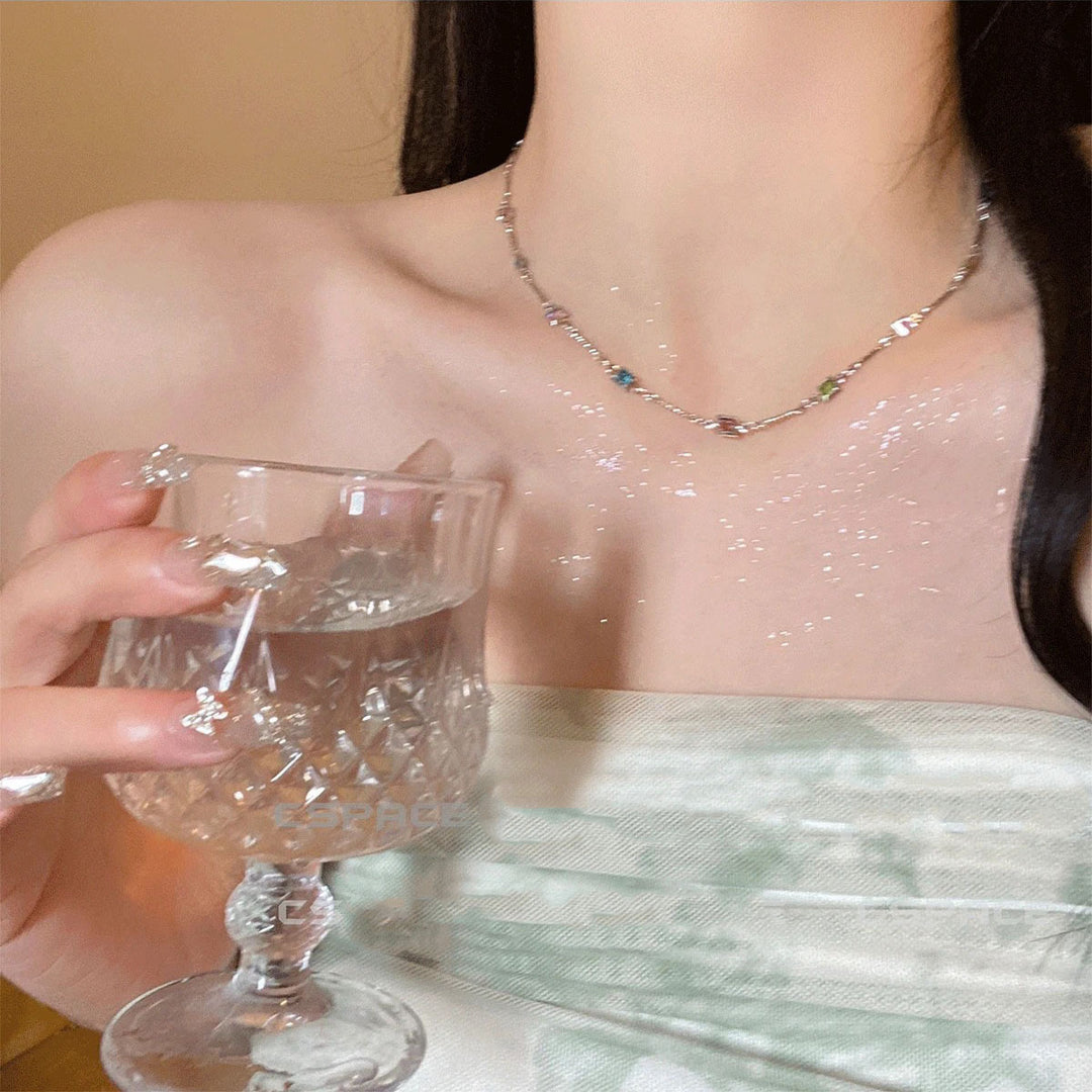 Dainty Colorful Link Necklace Kalsten