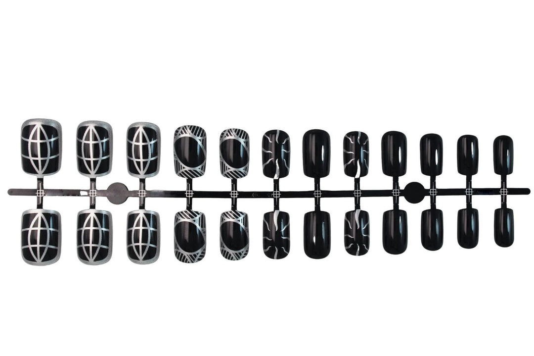 Artificial nail set with geometric design Kalsten