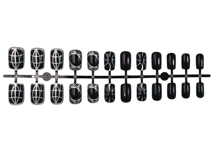 Artificial nail set with geometric design Kalsten