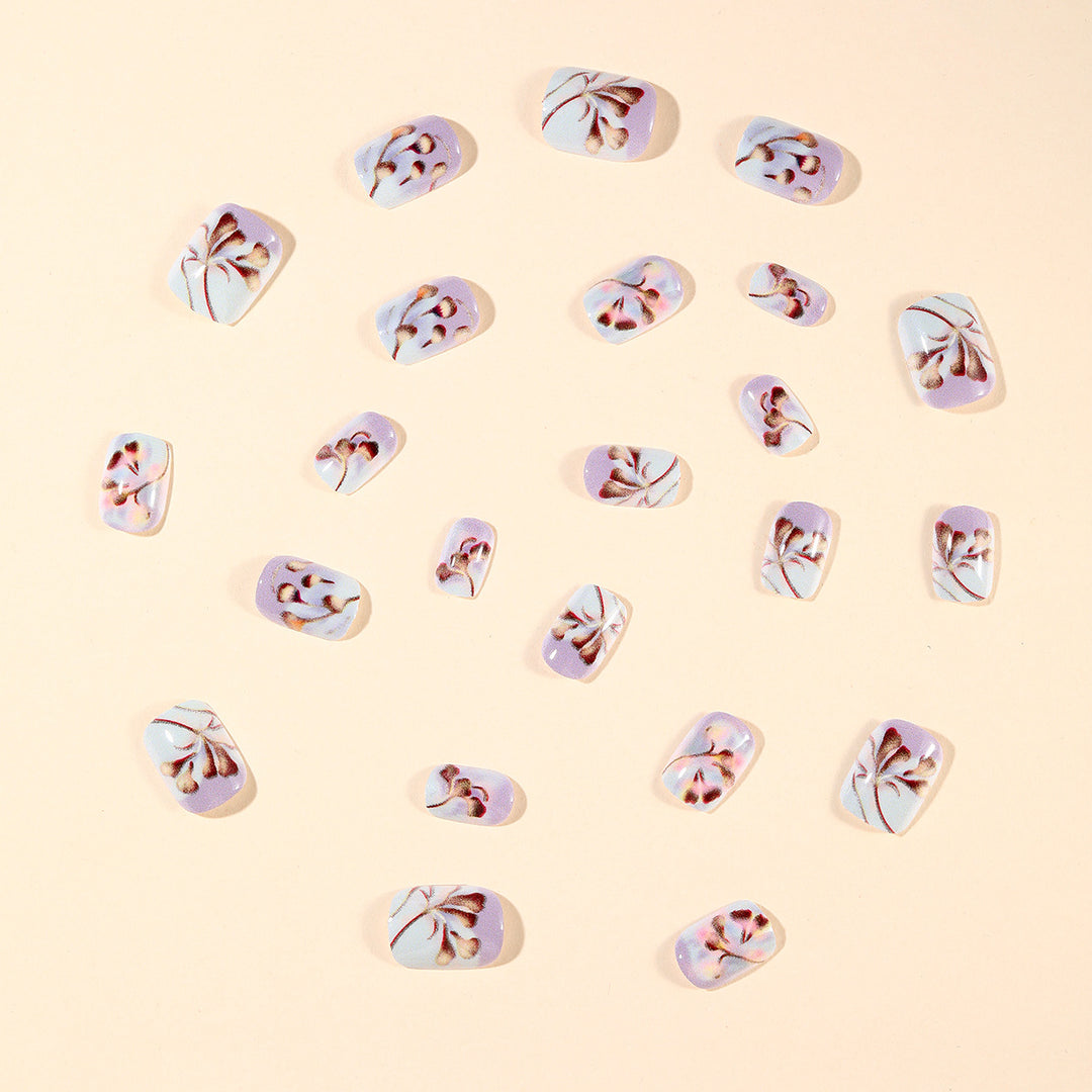 Elegant Floral Gel Nail Art Extensions Kalsten