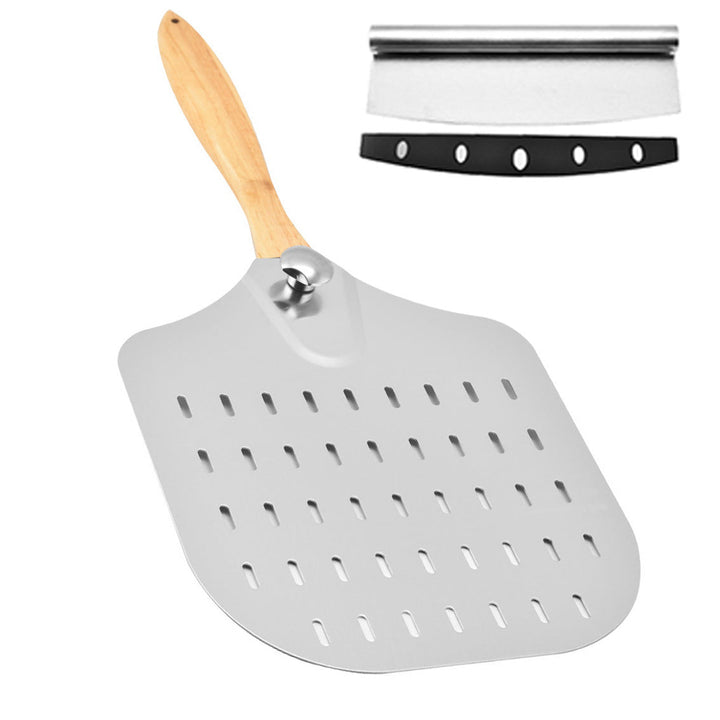 large stainless steel pizza peel with wooden handle Kalsten
