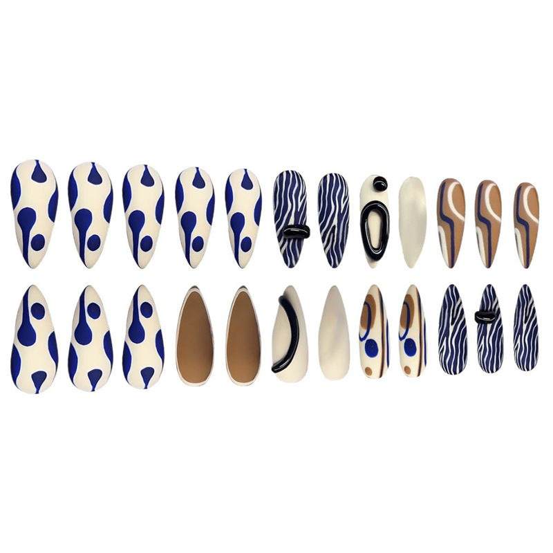 Artistic Abstract Pattern Press-On Nail Extensions Kalsten