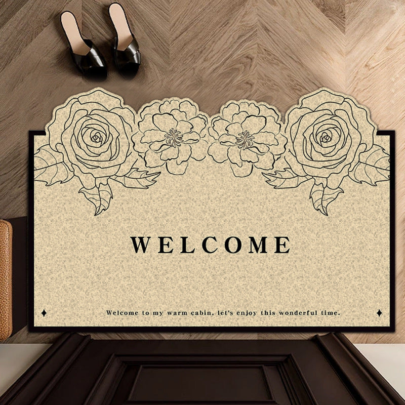 Elegant Floral Welcome Mat Kalsten