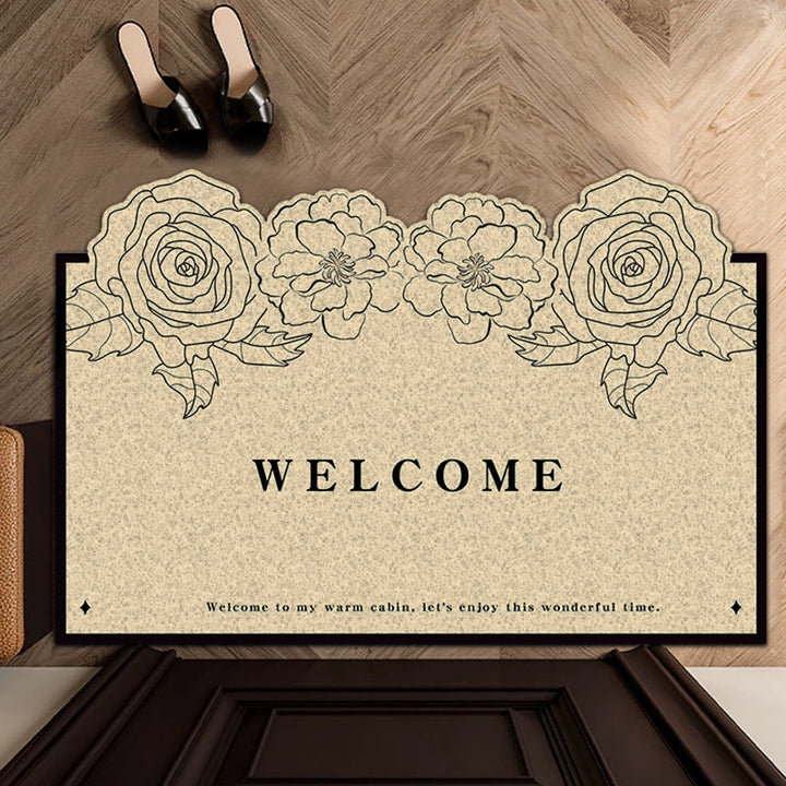 Elegant Floral Welcome Mat Kalsten