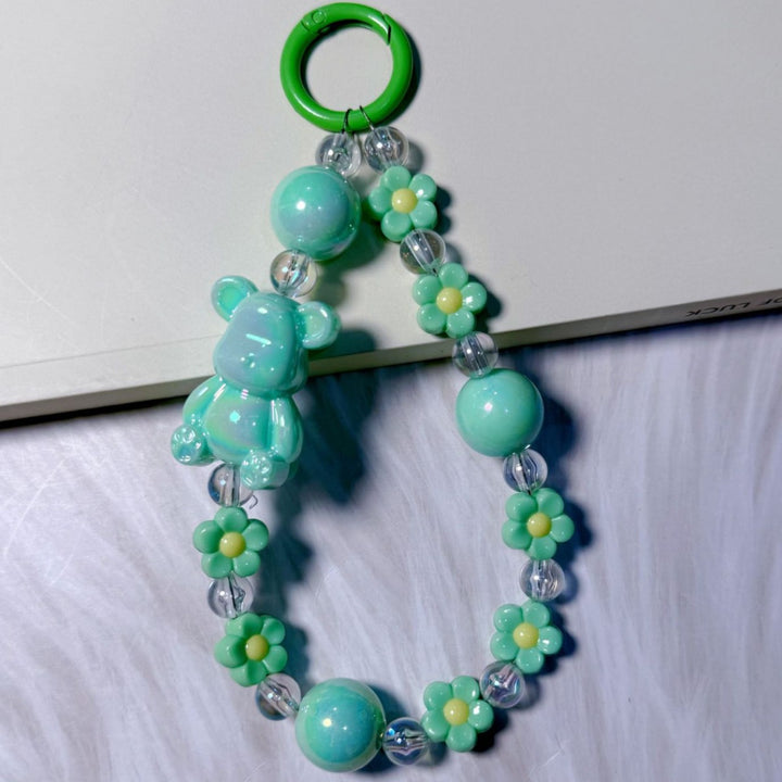 Playful Bear-Themed Beaded Keychain kalsten