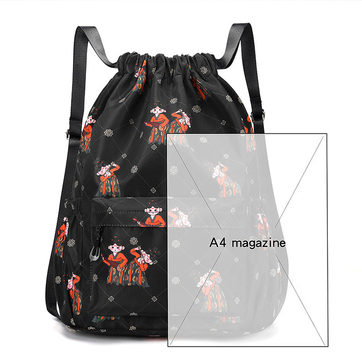 Fun Cartoon Print Drawstring Backpack Kalsten